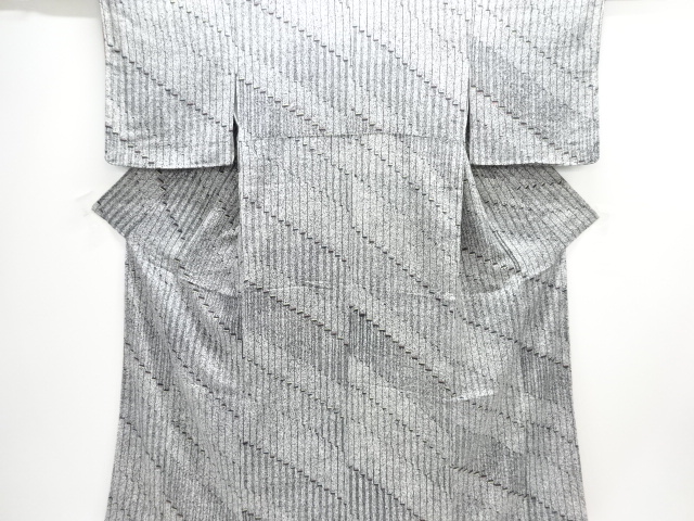 未使用品　変わり縞模様小紋着物